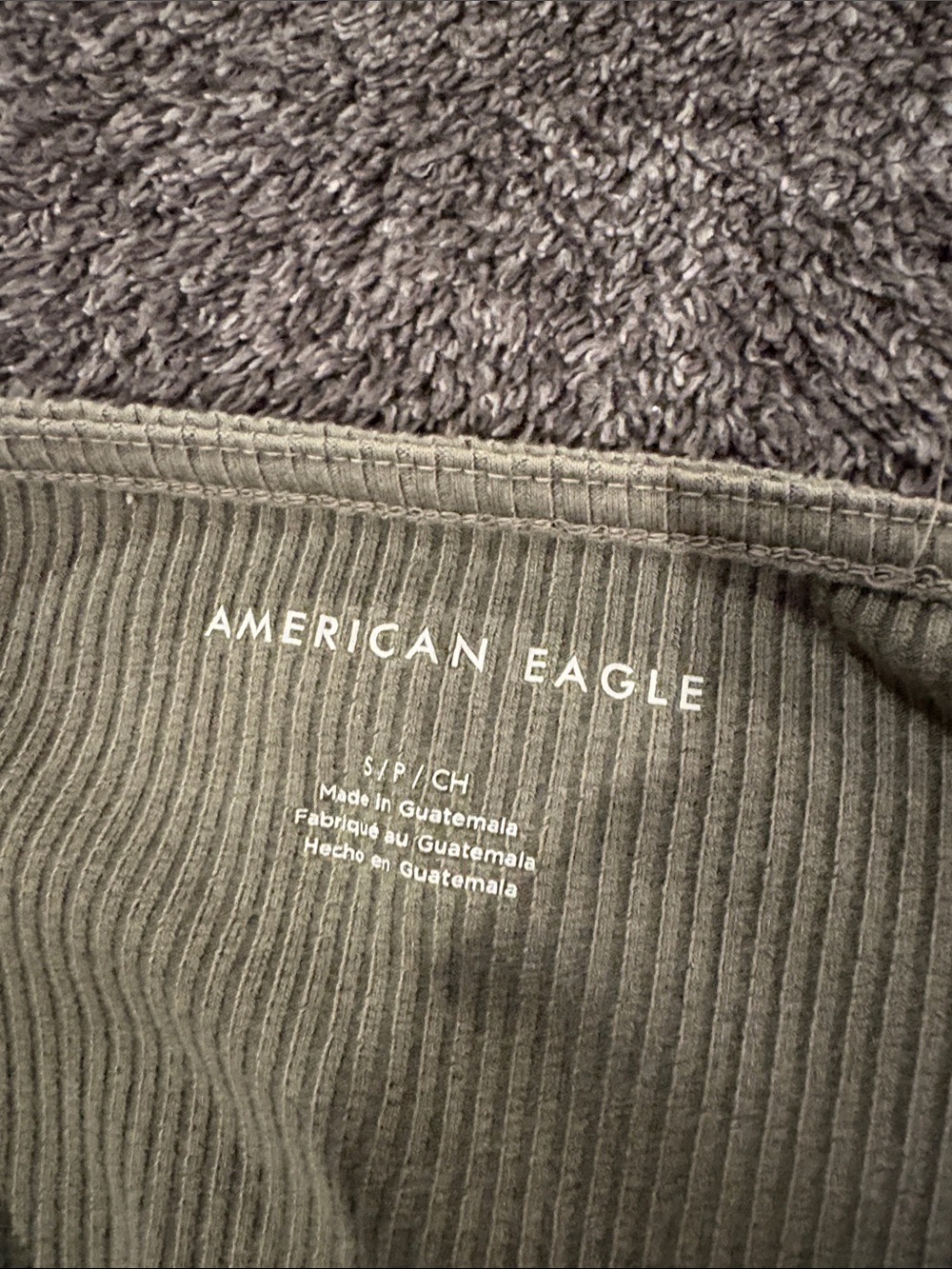 American Eagle Outfitters Olive Ribbed Lace-Trim Cami - Picture 2 of 3